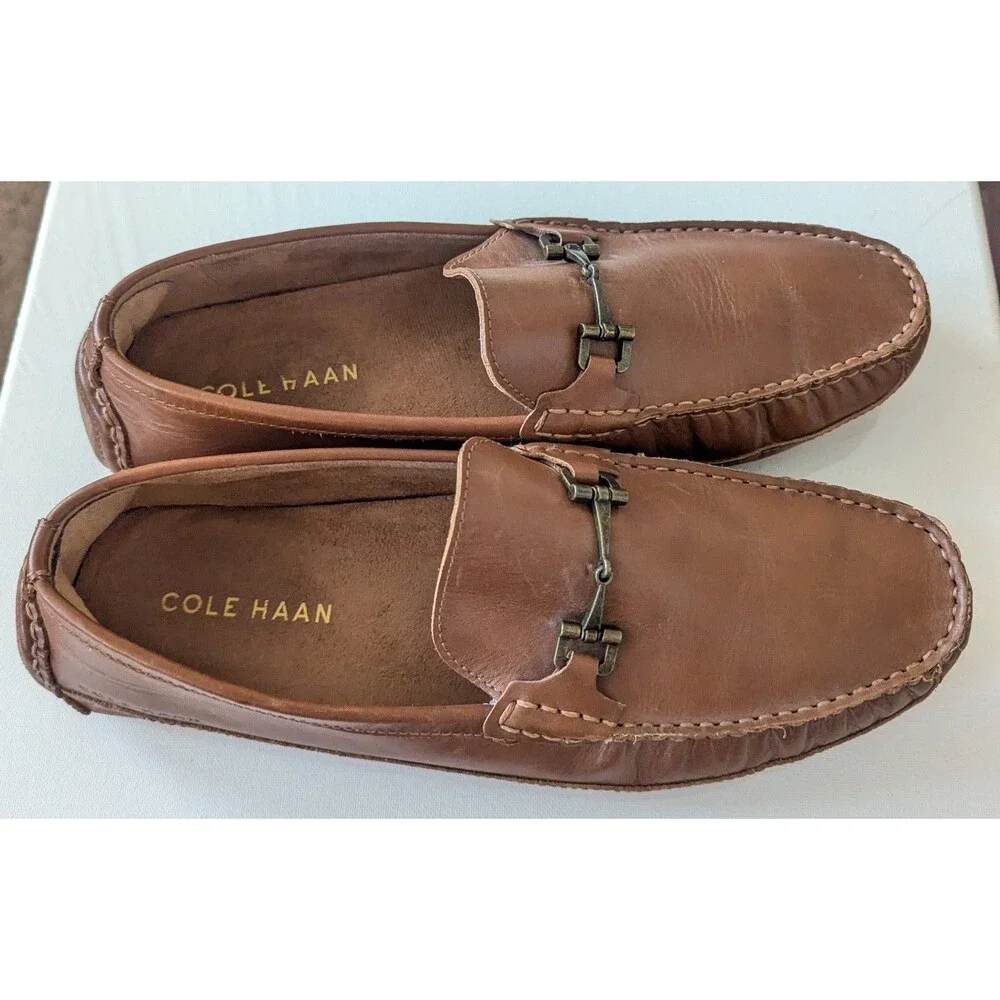 Cole Haan Wyatt Bit Driver Men's Loafers British Tan Leather Size 11.5